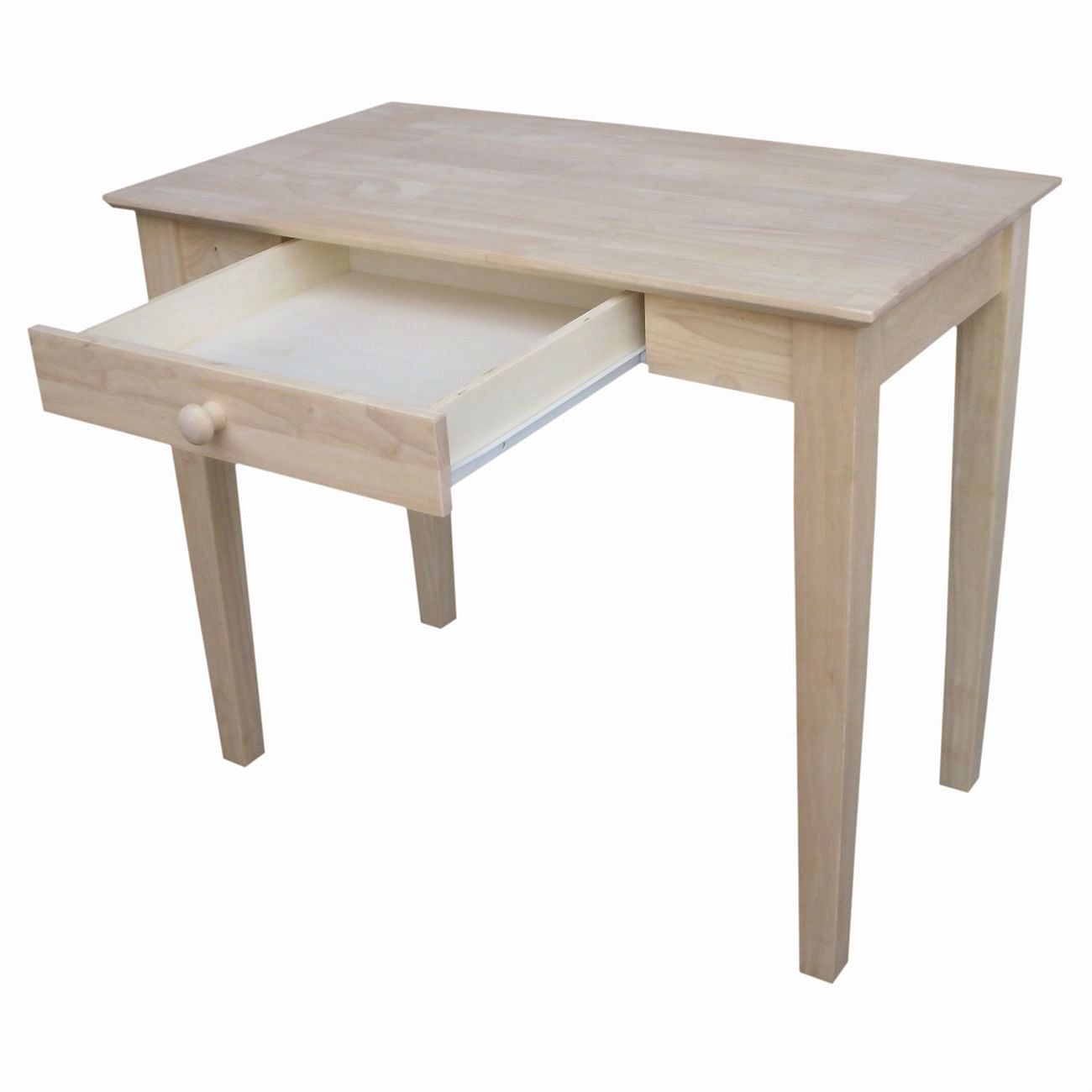 Solid Unfinished Wood Laptop Desk Writing Table with Drawer - Free Shipping