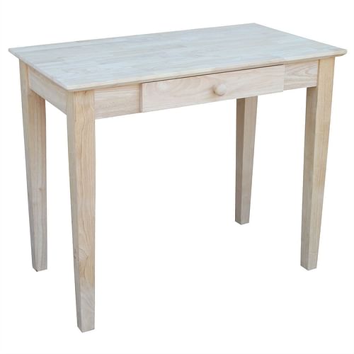 Solid Unfinished Wood Laptop Desk Writing Table with Drawer - Free Shipping