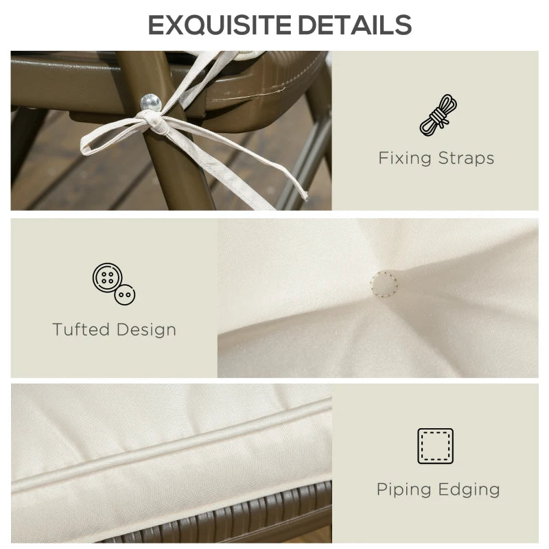 Replacement Cushions for Rattan Furniture, 4 Piece Outdoor Seat Cushion Pad for Patio Set, Cream White