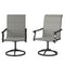 Outdoor Swivel Dining Chairs Set of 2, High Back Swivel Chairs with All Weather Mesh for Deck, Backyard, Poolside, Grey