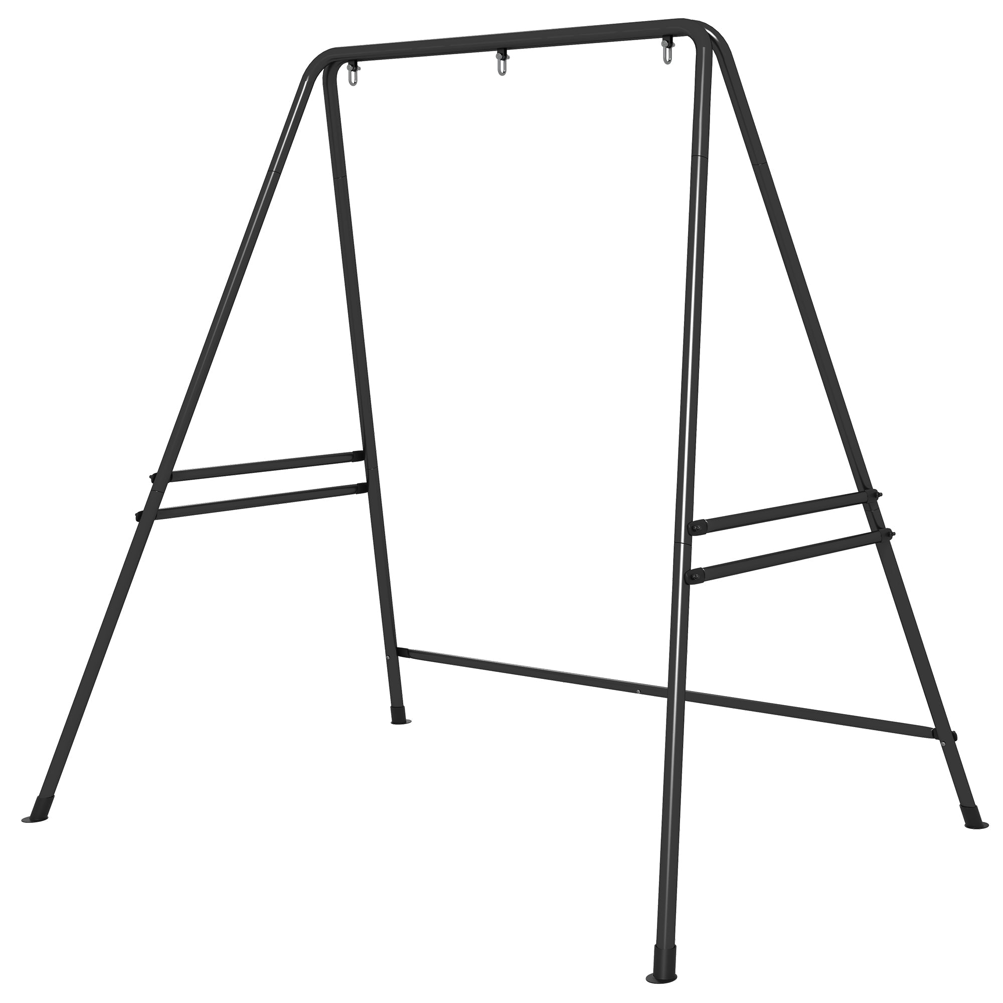Outsunny Hammock Stand, Heavy Duty Metal Frame for Egg Chairs & Porch Swings, All-Season Outdoor Use, Black 