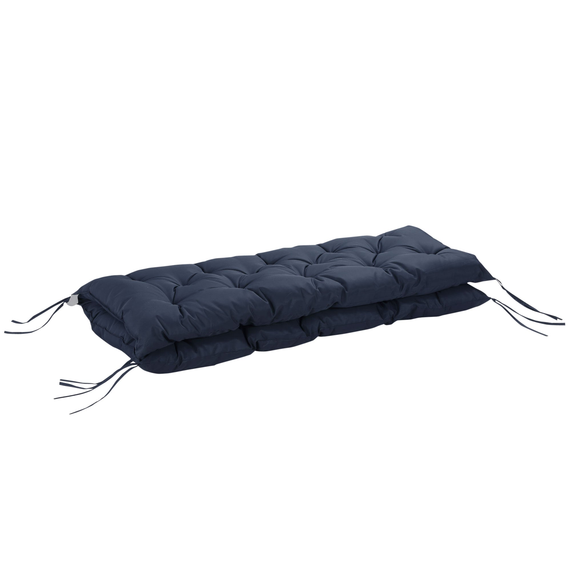 Outsunny 2-Seater Garden Bench with 4.7" Thick Cushions, Non-Slip Backrest Pad, Outdoor Patio Furniture, Navy Blue 