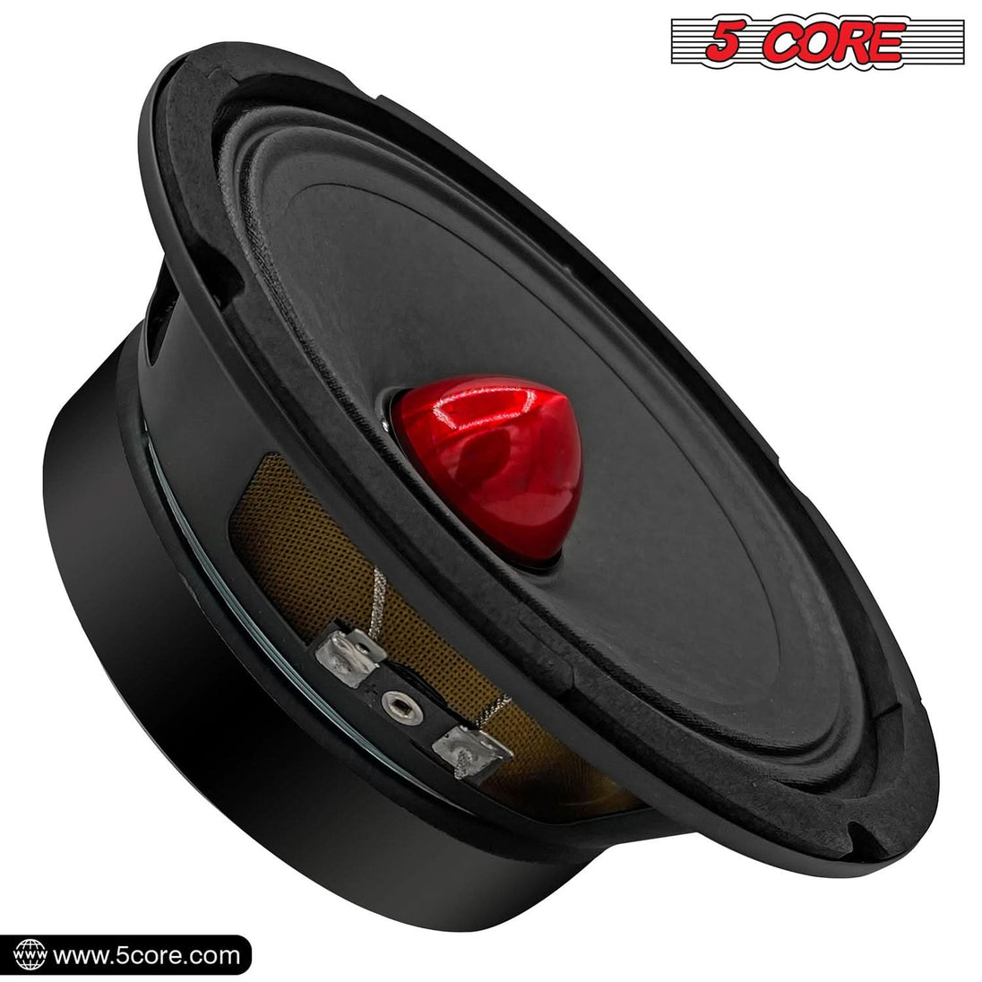 5Core 6.5 Inch Midrange Door Speaker 360W PMPO Subwoofer w Aluminum Bullet 4Ω Sub Woofer