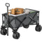 Outdoor Pull Along Trailer Folding Camping Trailer for Beach Garden with Handle, Anti-Slip Wheel - Dark Grey