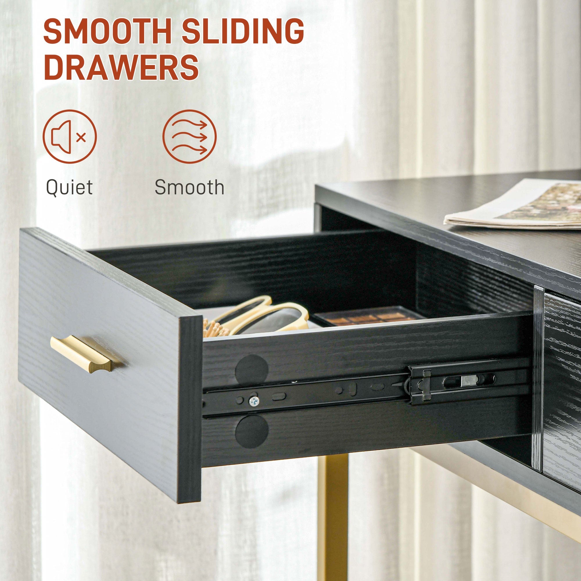 HOMCOM Makeup Vanity Desk Set with Lighted Mirror, Stool, Drawers, Shelves, 2 Lighting Modes, Dressing Table, Black 