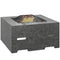 Fire Pit with Fire Poker, Wood Burning Firepit for Outside with Mesh Lid, Magnesium Oxide Stone Texture, Charcoal Grey