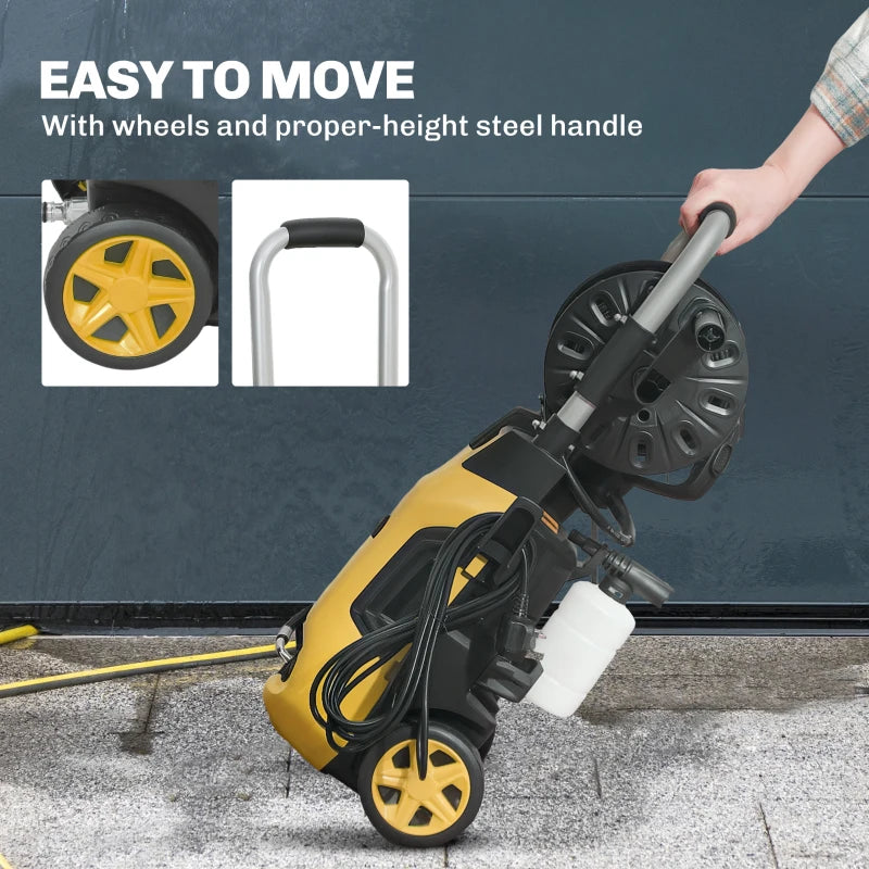 Outsunny Electric Pressure Washer – 2176 PSI High Pressure Power Washer with Adjustable Nozzle