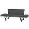 Outsunny Convertible Wicker Loveseat Grey Patio Chaise Lounge