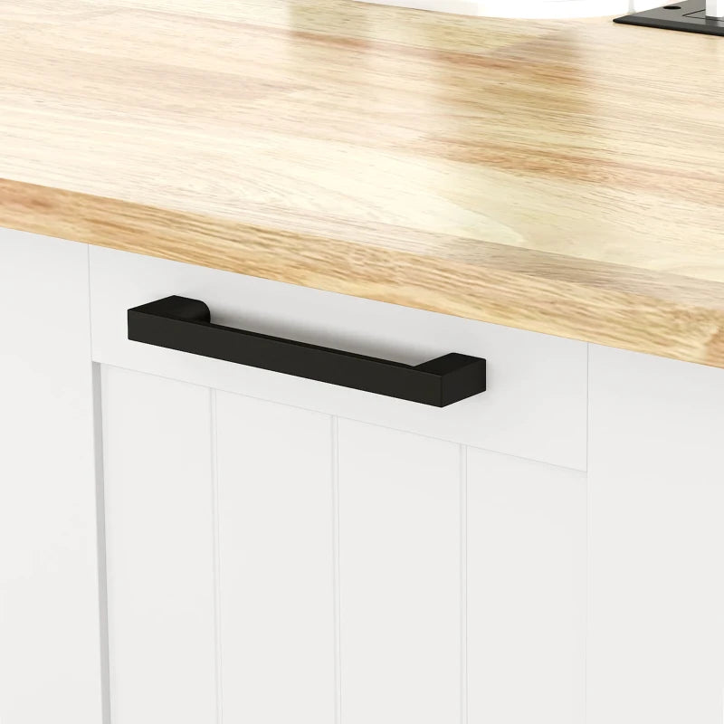 Kitchen Island on Wheels with Wood Drop Leaf, Charging Station, Rolling Kitchen Cart with Adjustable Shelf, White