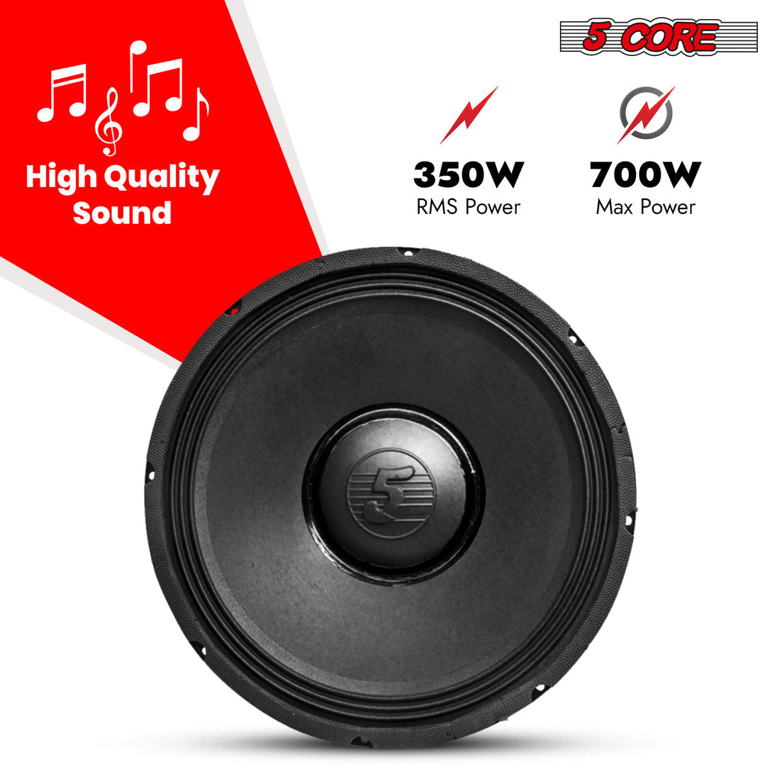 5Core 15 Inch Subwoofer Speaker 3500W Peak 8Ohm PA Replacemen DJ Sub Woofer 90 Oz Magnet