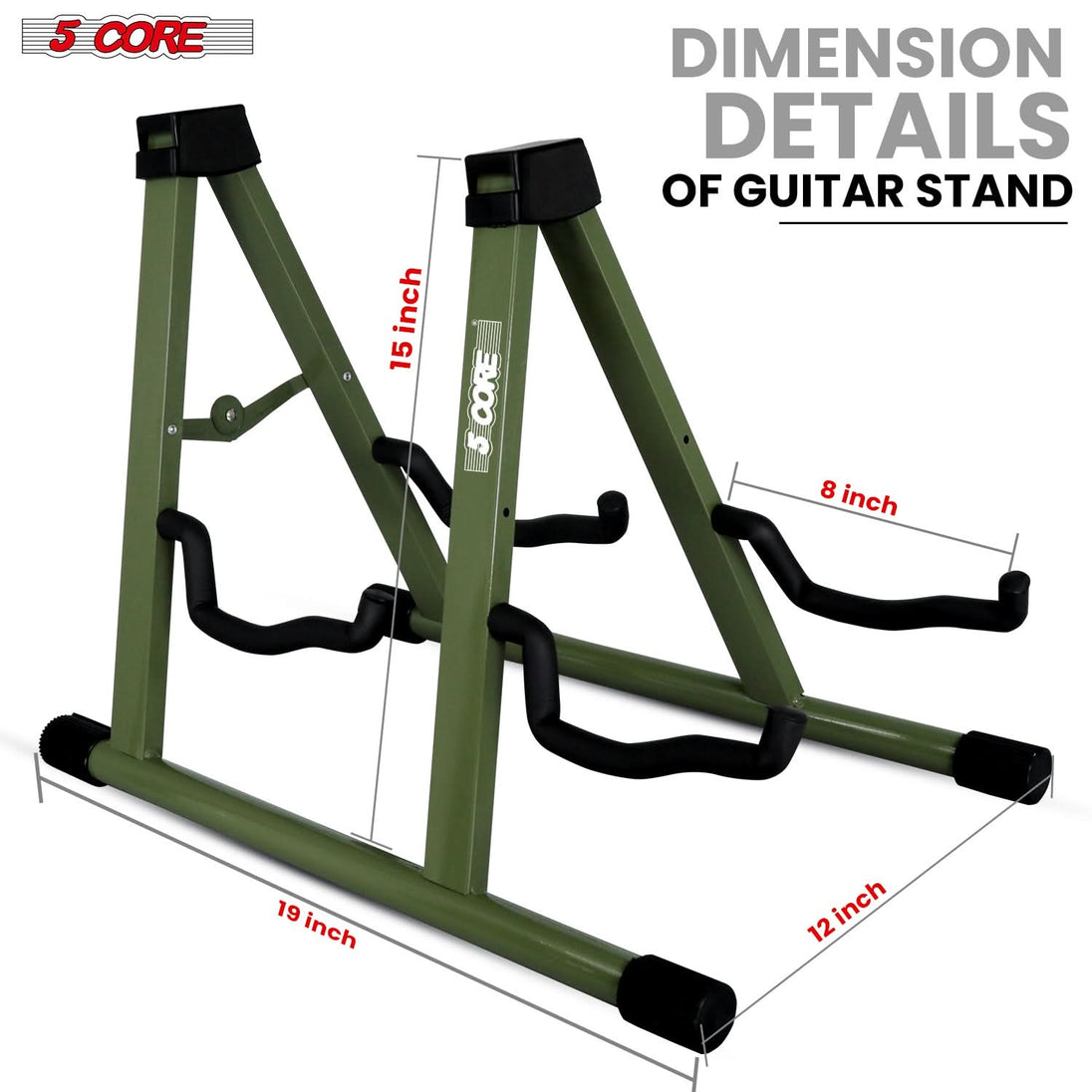 5Core Double Guitar Stand – Adjustable A-Frame for Acoustic & Electric Guitars