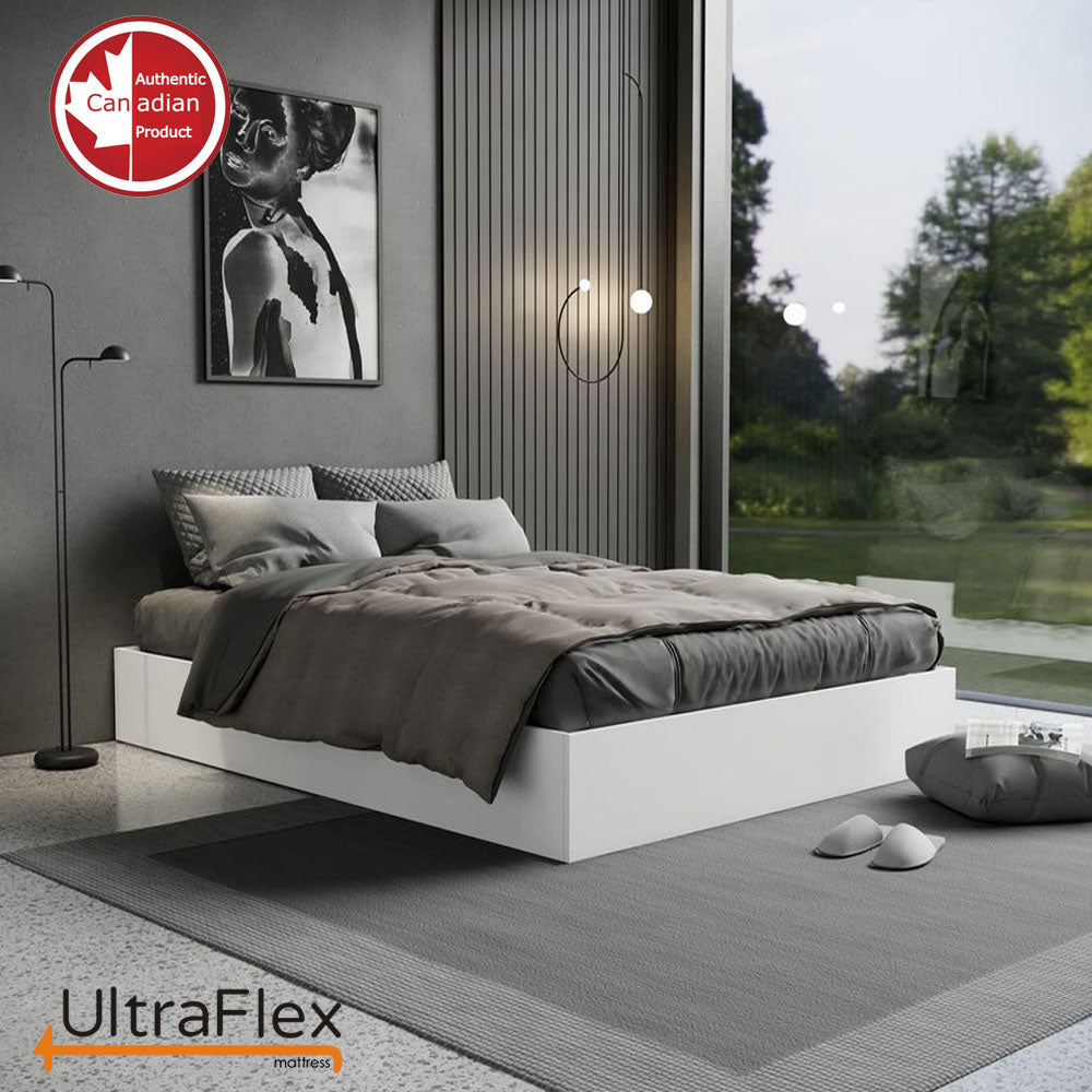 UltraFlex RADIANCE - High-Density Natural Blend Foam Encasing, Cooling Gel, Eco-Friendly Orthopedic Mattress With Multiple Spinal Support Zones (Made in Canada)- With Waterproof Mattress Protector. 