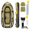 Inflatable Boat 3-Person Fishing Raft Set with Oars and Pump