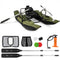 Inflatable Fishing Float Tube with Foldable Padded Seat and Adjustable Footrest - Green