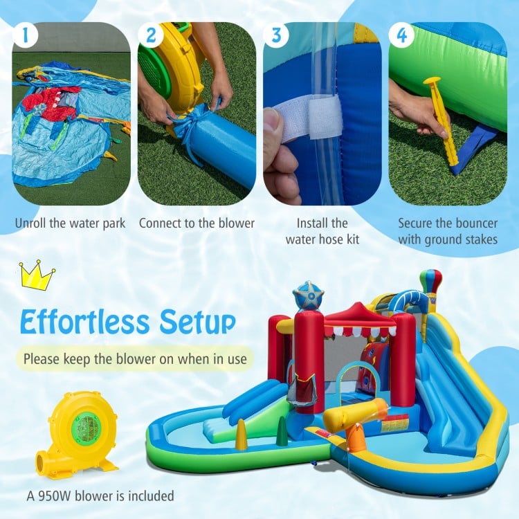 Inflatable Water Park Water Slide Wet Dry Combo Bounce House