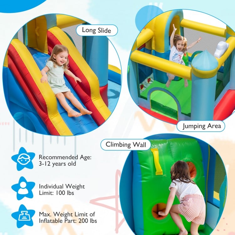 Inflatable Water Slide Giant Water Park with Long Slide Jumping Area