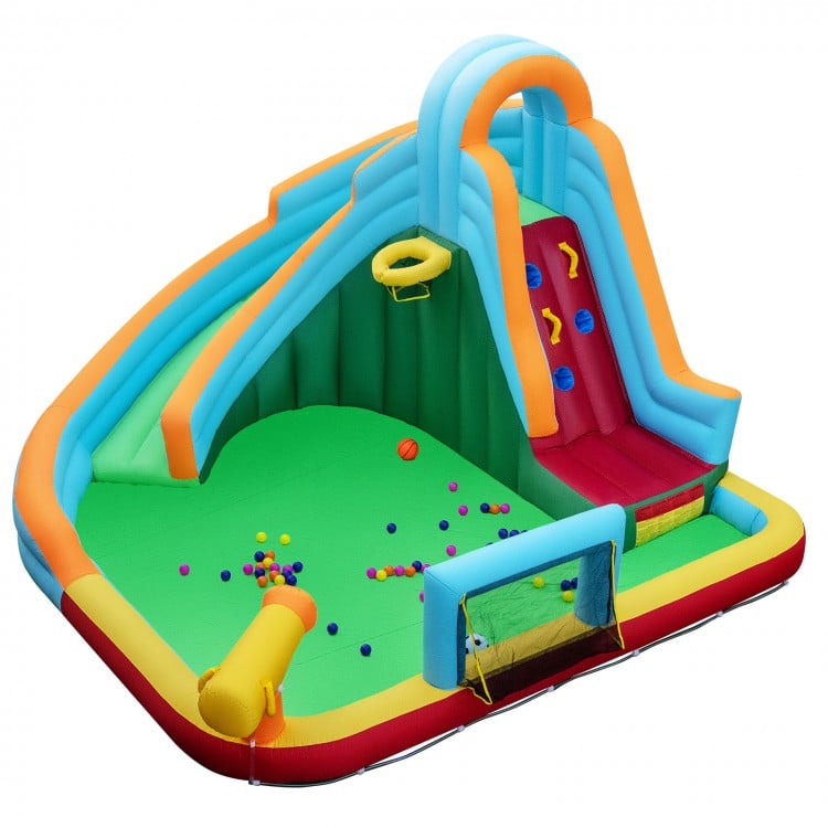 Inflatable Water Slide Park 6-in-1 Giant Bounce House without Blower