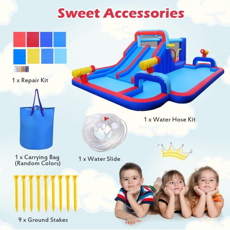 Inflatable Water Slide Park for Kids Backyard Outdoor Fun (without Blower)
