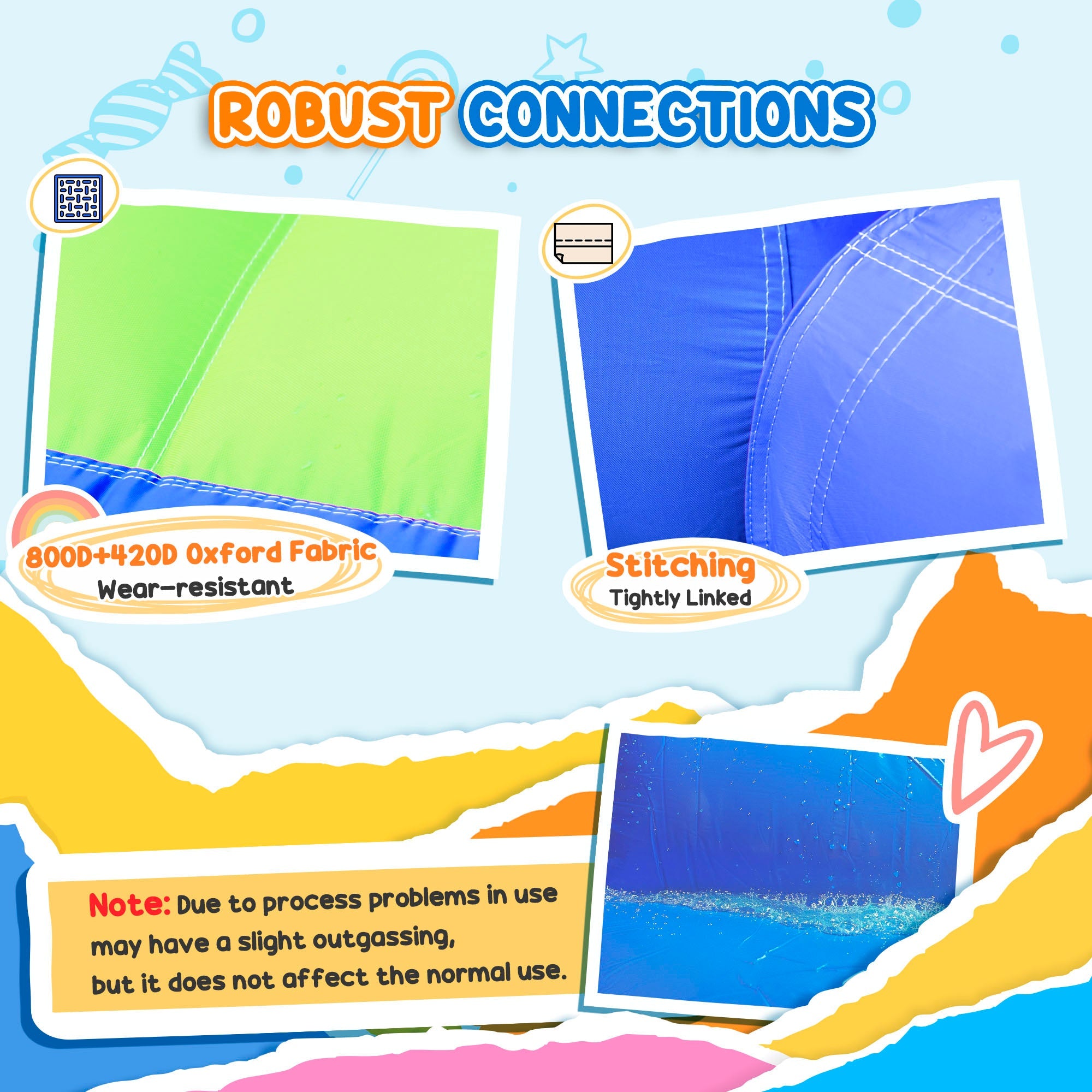 Outsunny Narwhals Style 5-in-1 Inflatable Water Slide Kids Bounce House with Trampoline Climbing Wall Slide Carry Bag 