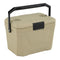 Insulated Portable Cooler Hard Shell Ice Chest with 2 Cup Holders-Sand Color