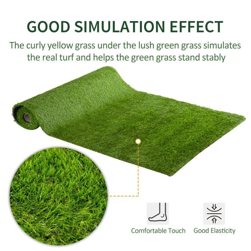 Artificial Grass 10' x 3' (30 Square Feet), Fake Grass Turf with UV Protection, Drain Holes for Rain, Green