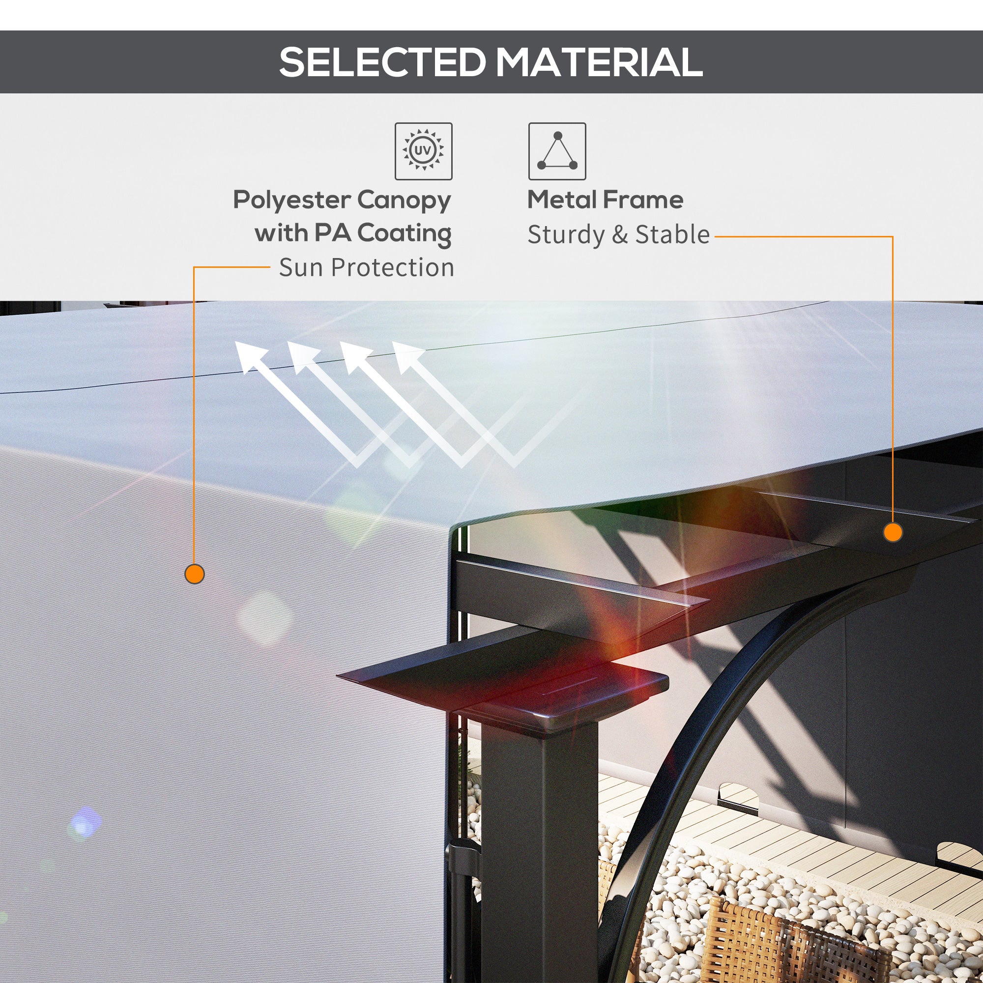 Outsunny Outdoor Pergola 10'x10', Patio Gazebo with Retractable Canopy, Steel Frame, Grey for Sun Shelter 