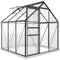 6' x 6' x 6.5' Polycarbonate Greenhouse, Walk-in Green House with Adjustable Roof Vent Galvanized Base Sliding Door Rain Gutter for Outdoor Garden Backyard, Grey