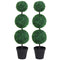 Set of 2 Artificial Ball Boxwood Topiary Trees, 44.1