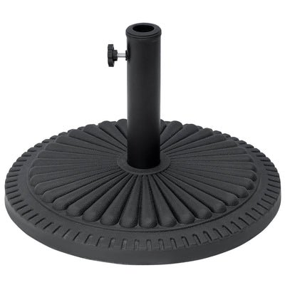 Outsunny Umbrella Base: Round Cement Parasol Stand Fits Φ1.4" Φ1.5" Φ2" Pole for Outdoor Backyard Black 