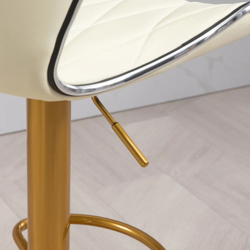 Counter Height Bar Stools Set of 2, Adjustable Height Bar Chairs with Swivel Seat, PU Leather Upholstery