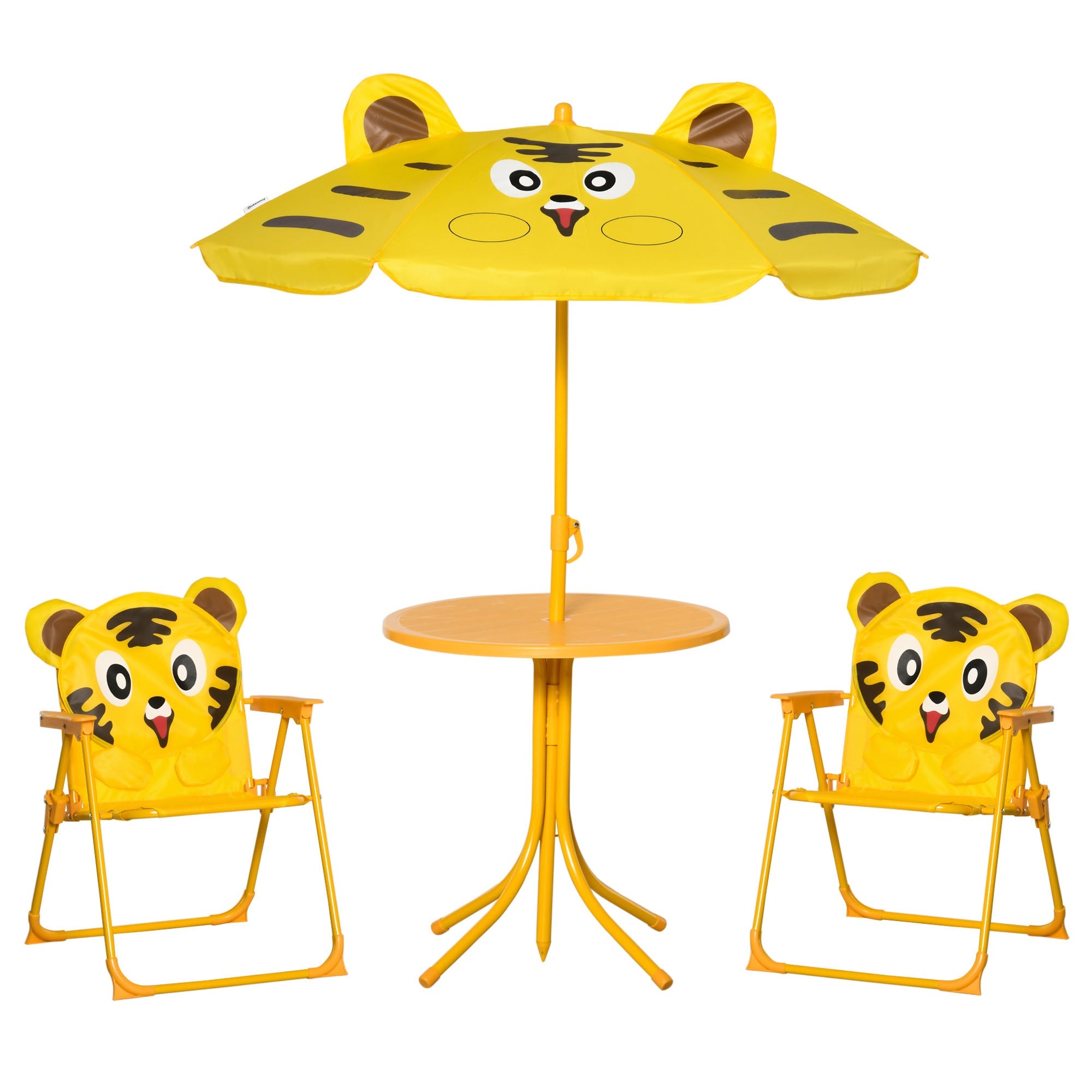 Outsunny Kids Picnic Table Chair Set Outdoor Folding for Patio Backyard Fun Aged 3-6 Years 