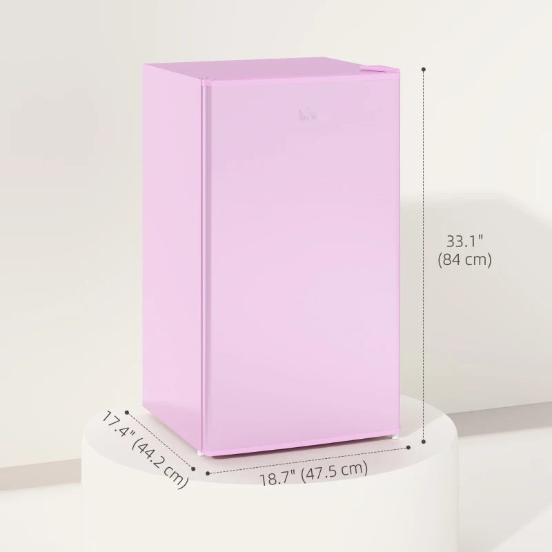 Compact Refrigerator, Mini Fridge with Freezer, Adjustable Shelf, Mechanical Thermostat and Reversible Door, Pink