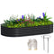 6' x 3' x 1' Large Outdoor Planter Box, Galvanized Raised Garden Bed with Metal Plant Stake, Black