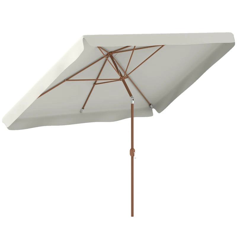 Patio Umbrella 118.1" x 78.7" Outdoor Parasol UV50+ Protection in White