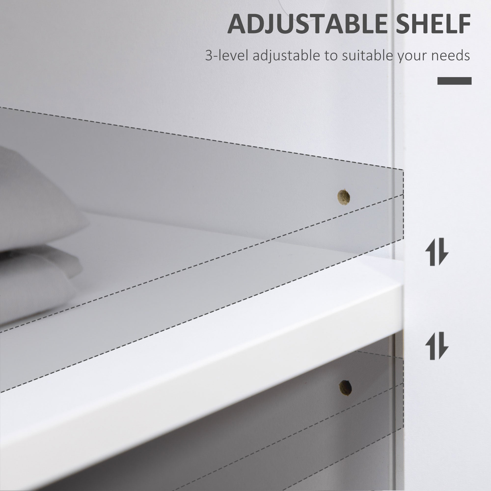 HOMCOM Contemporary Organizer: Sideboard Kitchen Storage Cabinet with Drawers, Adjustable Shelf for Entryway, Living Room, White 