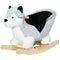 Qaba Husky Rocking Horse for Kids - Plush Ride-On Toy with Realistic Sounds & Seat Belt, 18-36 Months, Grey