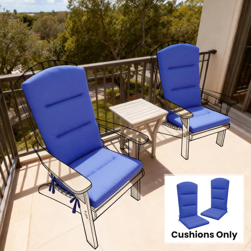 Patio Chair Cushion for Adirondack Chairs Replacement Cushion with Back and Ties, Navy Blue