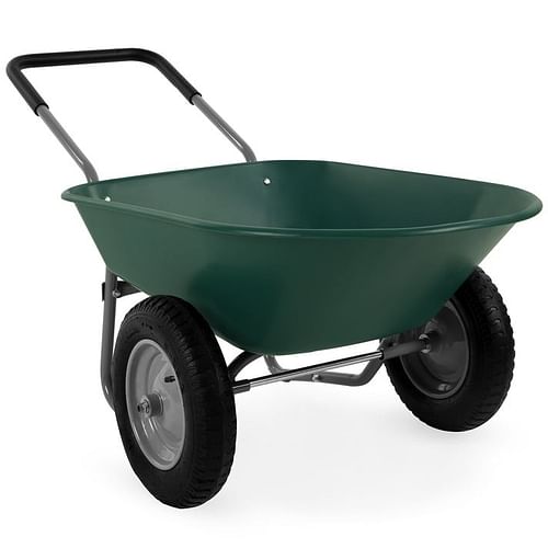 Heavy Duty 2-Wheel Multipurpose Rust Proof Wheelbarrow - Green - Free Shipping