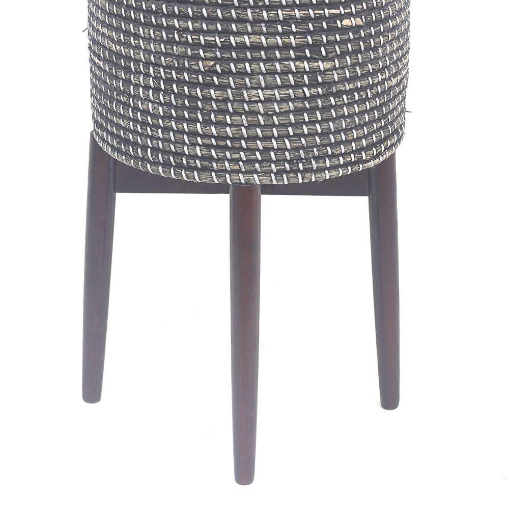 Jax -Black Tall Mid-Century Planter With Turned Leg Stand 