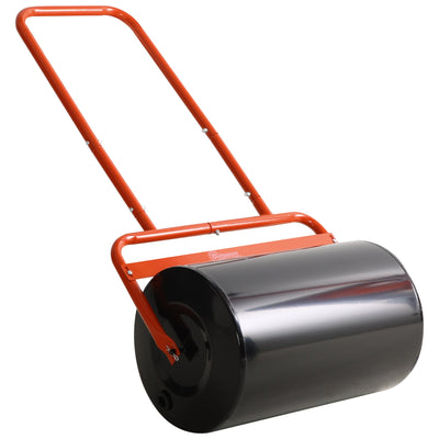Outsunny 20" Heavy Duty Lawn Roller - Push/Tow Behind, Red, for Sod & Grass Flattening with 10gal Water/136lbs Sand 