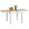 Extendable Patio Dining Table, Aluminum Frame Outdoor Patio Table with Faux Wood Top for Garden Backyard, Natural Wood