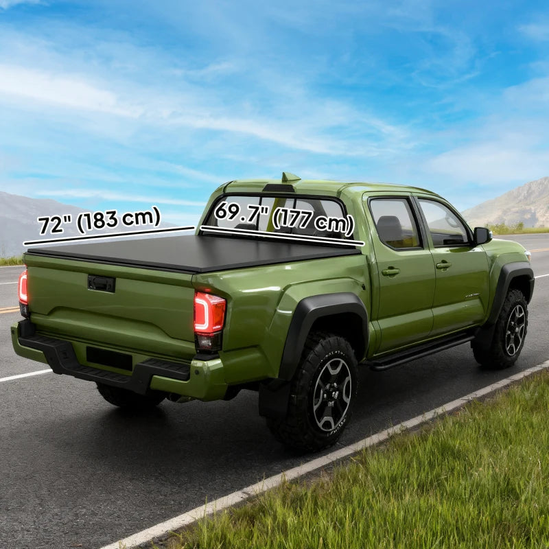 5'9" Soft Tri-Fold Truck Bed Tonneau Cover for 5.8 ft Bed, Truck Bed Cover with Seal Strip, Black