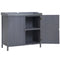 Outsunny Garden Storage Cabinet, Outdoor Potting Bench Table with Galvanized Top and Shelf, Tool Shed with Double Doors, Grey
