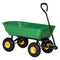 Outsunny Garden Dump Cart Heavy Duty 440lbs Garden Wagon with Steel Frame, Pneumatic Tires, Green