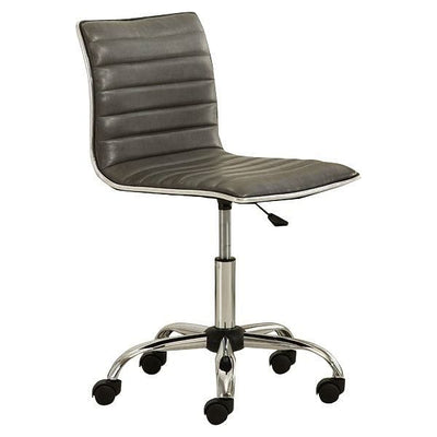 Heavy Duty Gray Channel-Tufted Conference Chair - Free Shipping 