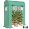 Mini Greenhouse, Portable Garden Green House with Roll-up Door and Mesh Windows, 6' x 2' x 6.6', Green
