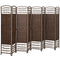8 Panel Folding Room Divider, Portable Privacy Screen, Wave Fiber Room Partition for Home Office, Brown