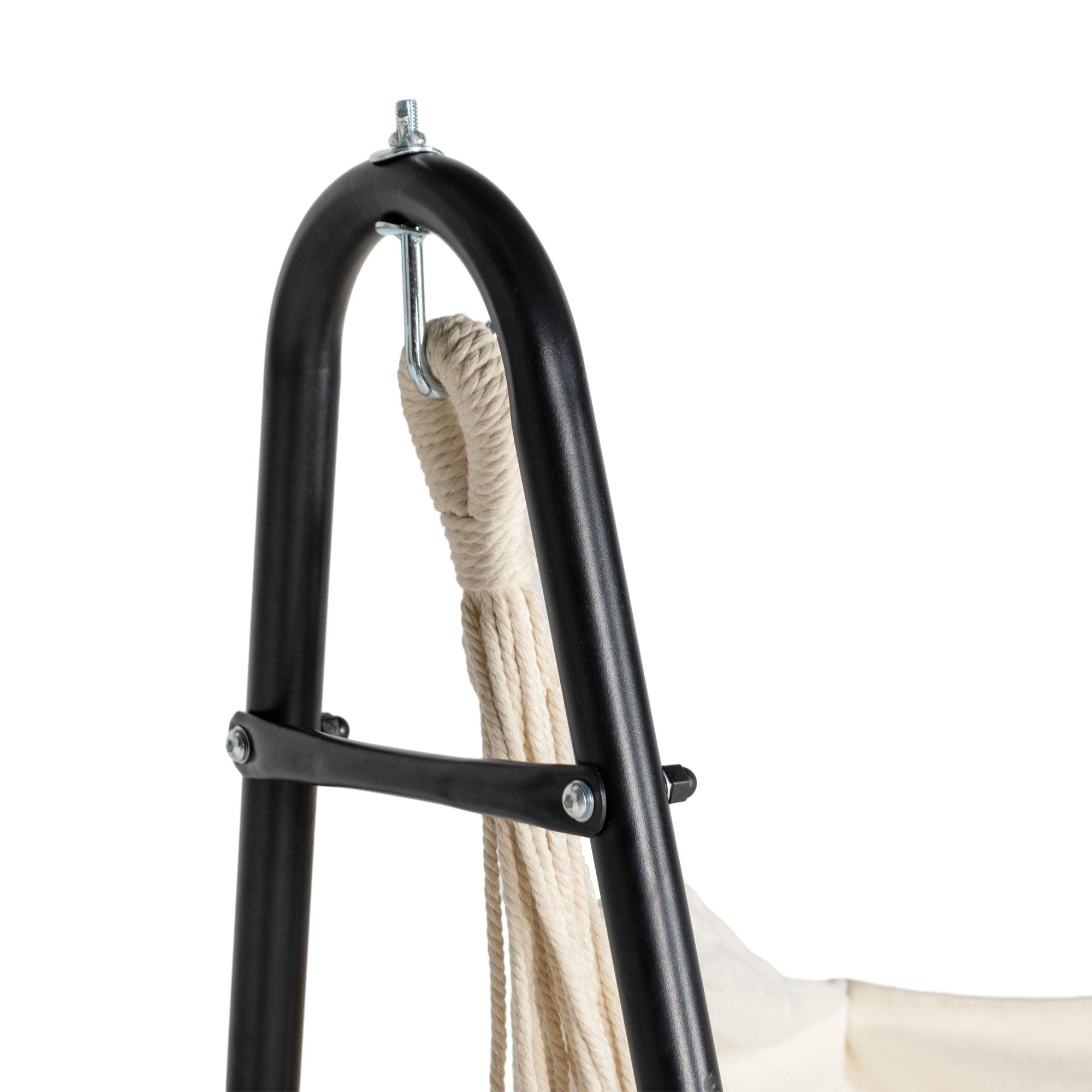 Outsunny Hammock Chair with U Shape Stand, Hammock Swing Chair with A Side Pocket, Cream White 