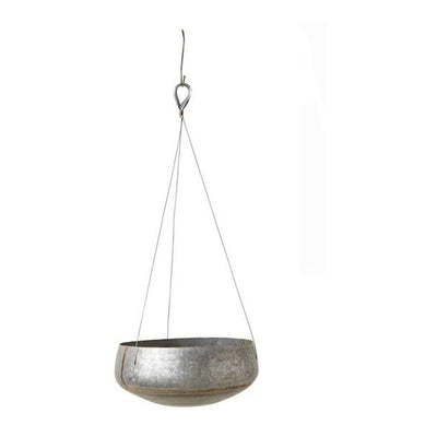 Hyrum Round Hanging Pot, Galvanized 
