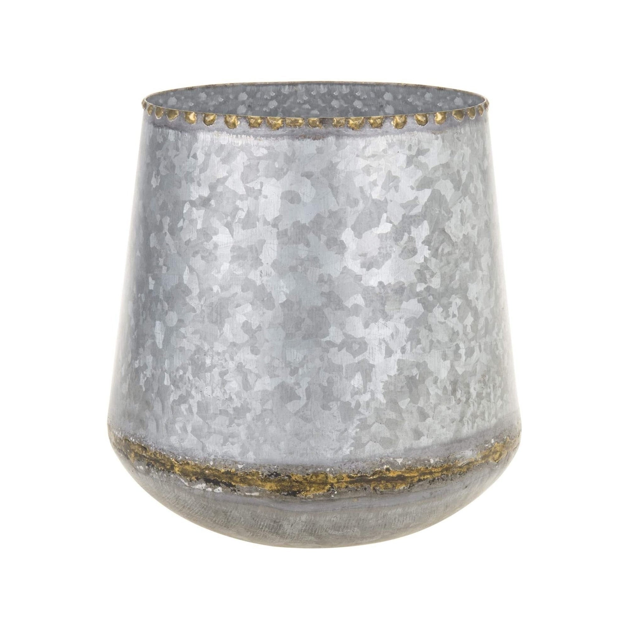 Norris Vintage Planter, Light Galvanized 